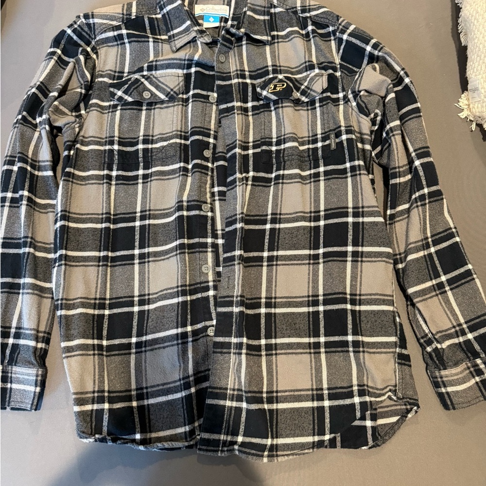 Plaid Button-Up Shirt Purdue